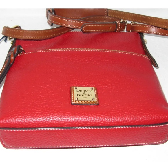 Brand New Pebble Leather RED call Scotty, Dooney, and Bourke Nag - Picture 3 of 10
